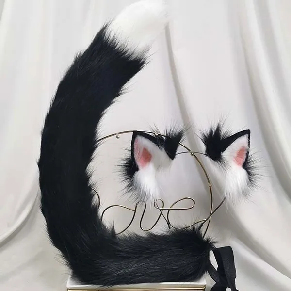 black and black cat ears,banana neko ears,Kawaii kitty ears,kitsune ears,Realistic Animal ears,Luxury furry ears,Fox ear,Wolf ear,Lolita