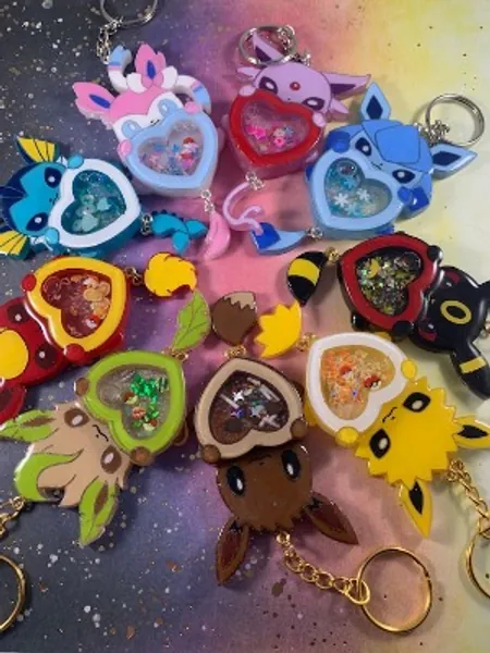 Made to Order  Heart Eeveelution Keychains  Resin Shaker  - Etsy Canada