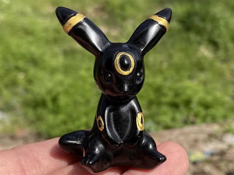 Natural Obsidian Carved Umbreon
