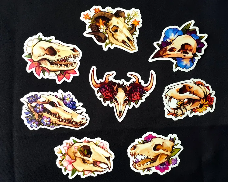 Vinyl Animal Skull Stickers