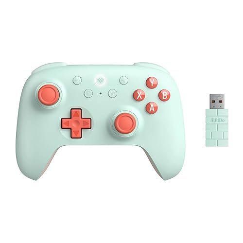 8Bitdo Ultimate 2C Wireless Controller for Windows PC and Android, with 1000Hz Polling Rate, Hall Effect Joysticks and Hall Triggers, and Remappable L4/R4 Bumpers (Mint) - Ultimate 2C - Mint