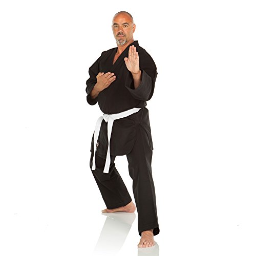 Ronin Karate Gi - Heavyweight Karate Uniform - Professional Kimono - Advanced 100% Cotton 12oz Martial Arts Kit - 5 - Black