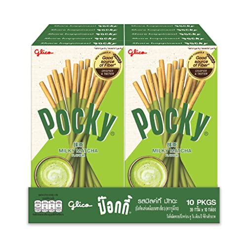 Pocky Biscuit Stick, Matcha Green Tea, 1.38 Ounce (Pack of 10) - Matcha Green Tea - 1.38 Ounce (Pack of 10)