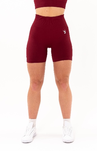 Tempo Seamless Scrunch Shorts - Burgundy Red - M