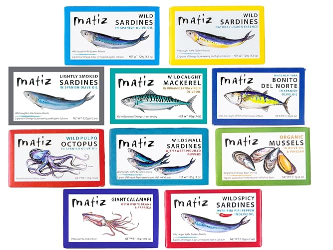 Matiz Seafood Variety Pack Sampler |10 pack|, 1 can each of Matiz Seafood Line