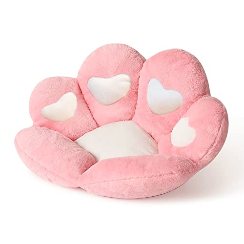 Deaboat Cat Paw Seat Cushion Chair Pads Cats Paw Shape Lazy Sofa Soft Chair Floor Cushions Cute Pillow Big Seat Pad Home Decor for Office Worker Kids Girlfriend Gift Cat Nest (Pink, 31.4 * 27.5inch) - Pink - 31.4*27.5inch
