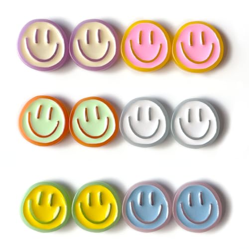 KROYSEA 12PCS Strong Fridge Magnets, Colorful Decorative Smiling Face Refrigerator Magnets, Cute Whiteboard Magnets, for Office Cabinets and Dishwasher - Color 2