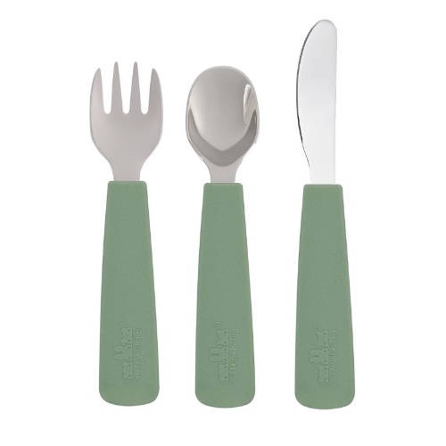 We Might Be Tiny Toddler Feedie Cutlery Set (3 piece) | Sage