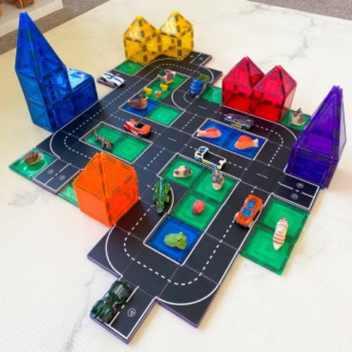 Learn and Grow Toys Magnetic Topper Road Tiles Pack - 40 Piece 3yrs+ | Default Title