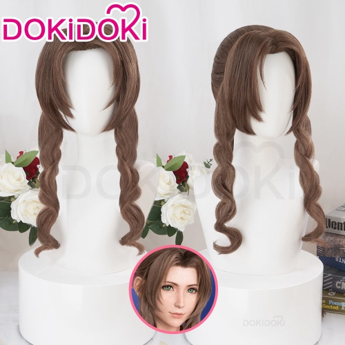 DokiDoki Game FFVII Aerith Cosplay Wig Women Blonde Hair  Final Fantasy VII Aerith Gainsborough | Aerith-Order Processing Time Refer to Description Page