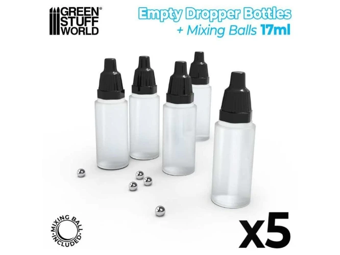 Empty Dropper Bottles 17ml with Mixing Balls