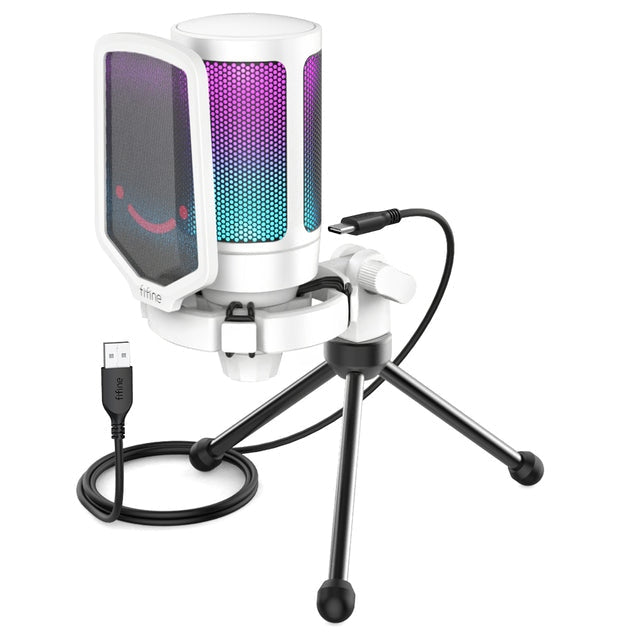 Professional Pink Streaming Microphone - White