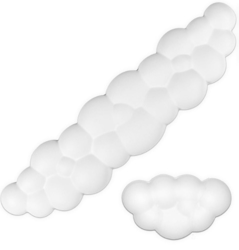 TEKXDD Keyboard mat Set - White Cloud - Keyboard Wrist Rest, Keyboard mat
