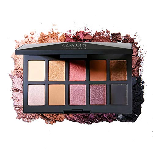 HAUS LABORATORIES By Lady Gaga: GLAM ROOM PALETTE NO. 1: FAME | 10-Shade Eyeshadow Palette, Blendable & Buildable Eye Makeup with Pigmented Matte, Metallic, Shimmer, and Sparkle Finishes - 0.501 Ounce (Pack of 1)