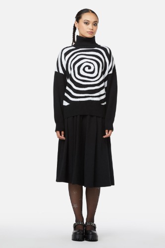 Spiral knit sweater