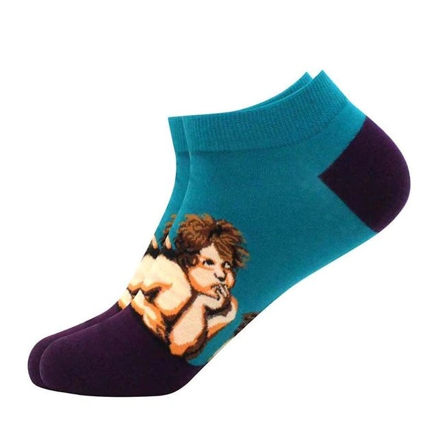Famous Art Ankle Socks - Two Cherubs / Large