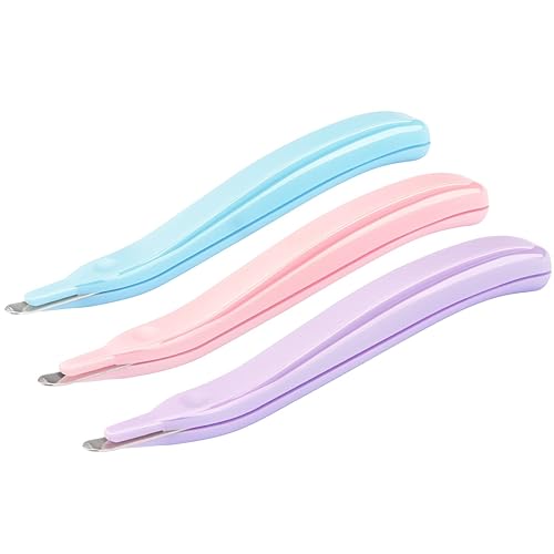 ZZTX 3 PCS Professional Magnetic Staple Remover Puller Rubberized Staples Remover Staple Removal Tool for School Office Home(Blue, Pink, Purple) - Blue, Pink, Purple