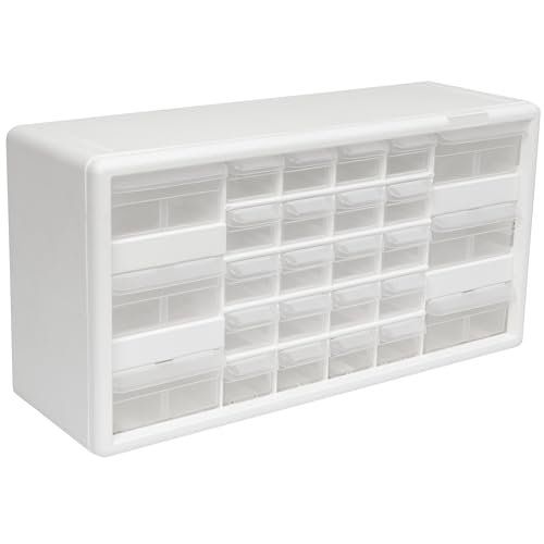 Akro-Mils 10126 26 Drawer Hardware and Plastic Parts Storage, Teacher Toolbox, and Craft Cabinet, 20-Inch W x 6-Inch D x 10-Inch H, White - White - 26 Drawer - Cabinet