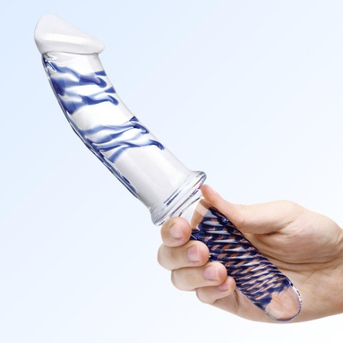 Gläs Realistic Double-Ended Glass Dildo With Handle 11"