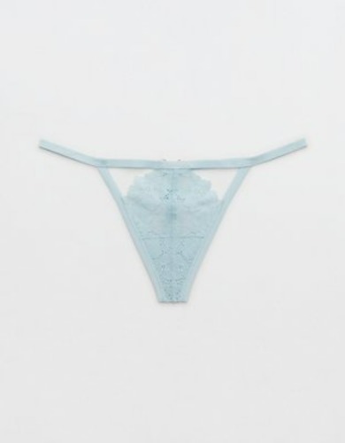 Aerie Poppy Lace Cut Out String Thong Underwear