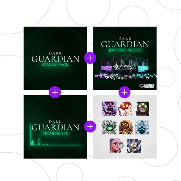 Dark Guardian Overlays Bundle for Twitch, OBS & Streamlabs - Bundles / Dark Guardian