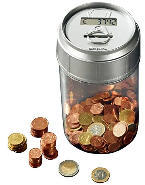 PEARL Spardose mit Zählwerk: Spardose mit elektronischem Münzzähler (Spardose mit Zähler, Sparschwein mit Zählwerk, Elektronische Geldzählfunktion)