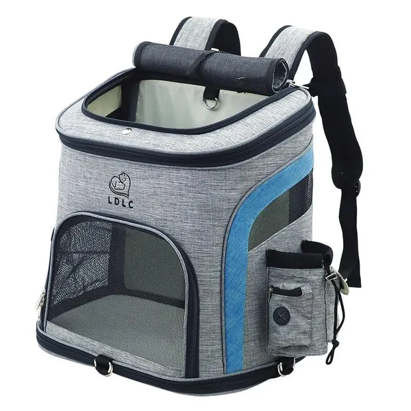 Cat Dog Backpack - Durable Reflective Mesh Outdoor Pet Carrier by PetWithMe - M / Blue