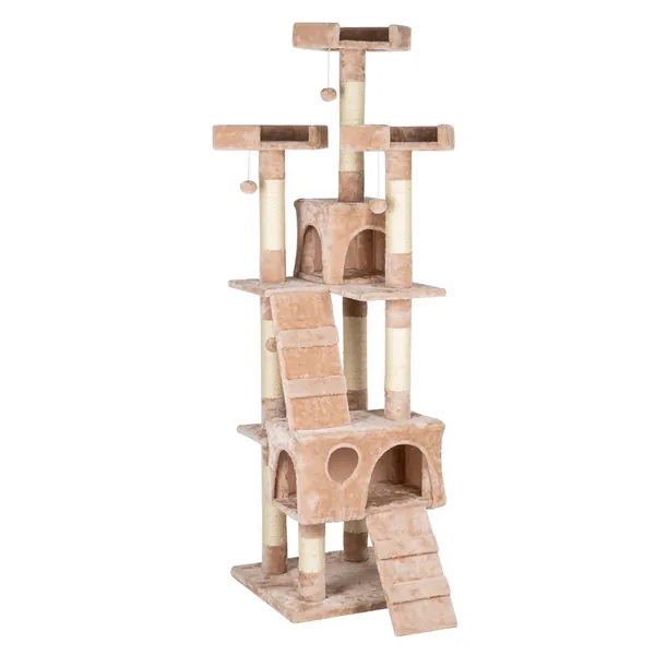 66 Sisal Hemp Cat Tree Tower Condo Furniture Scratch Post Pet House Play Kitten with Cozy Perches Beige