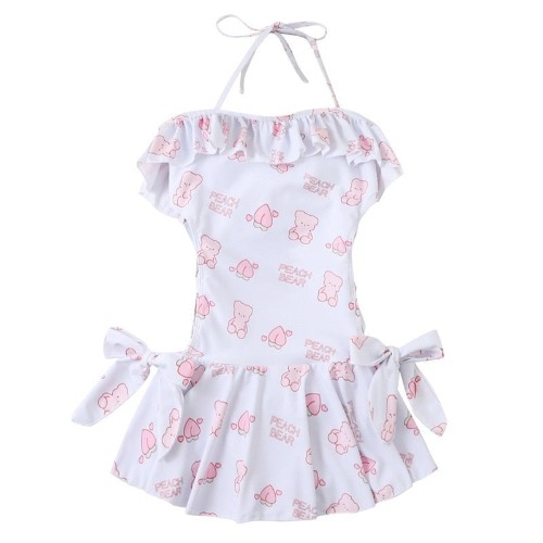 Peach Baby Bear Swimmer Onesie - M