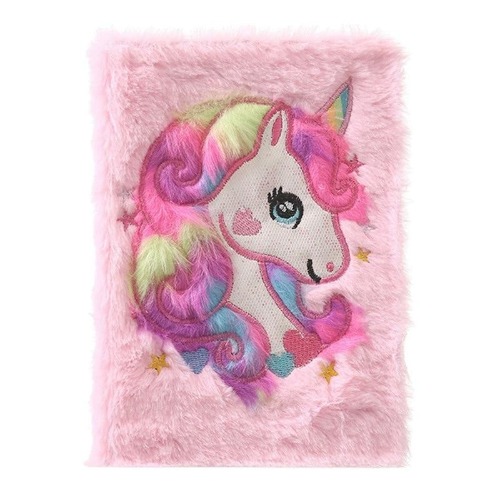 Plush Unicorn Diary - Pink