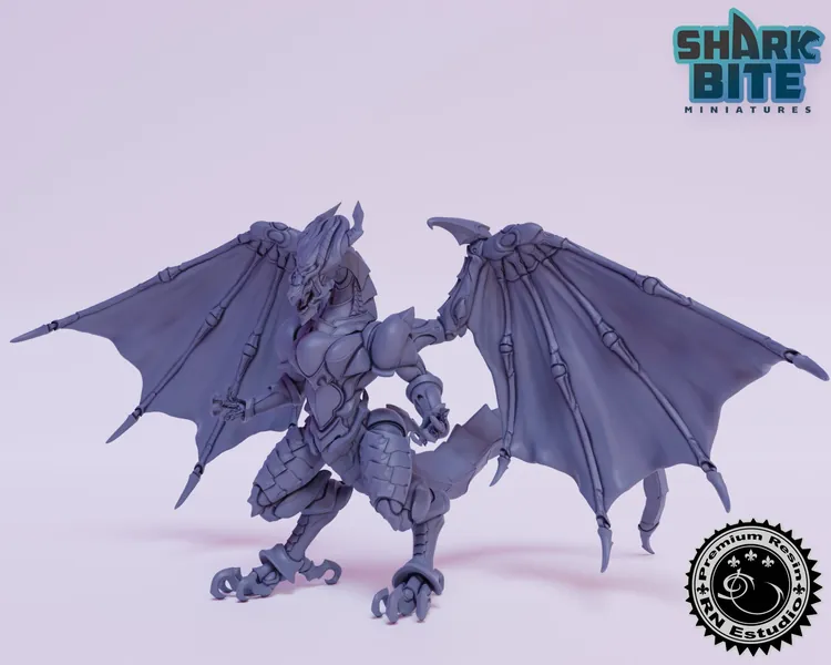 Classic JRPG Miniature Roidranyl Dragon, 32mm scale 3D printed Tabletop RPG for Dungeons & Dragons, Pathfinder, and more by RN Estudio