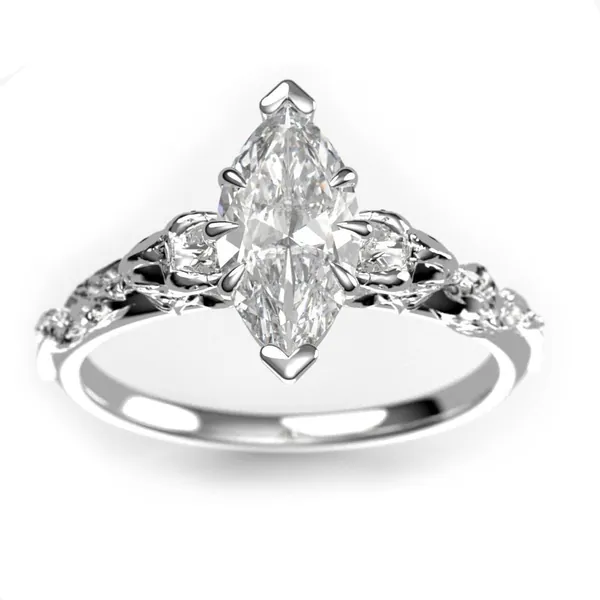 The Dragon Slayer - 1 Carat Moissanite Viking Solitaire Ring in White Gold or Platinum