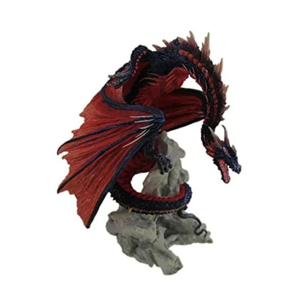 Veronese Resin Statues Andrew Bill Bloodfire Hand Painted Red Dragon Statue 7 X 8.25 X 5.5 Inches Red