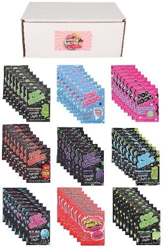 Pop Rocks Popping Candy Variety Pack of 9 Flavors (8 of each flavor, Total of 72) - Grape 8 Count (Pack of 9)