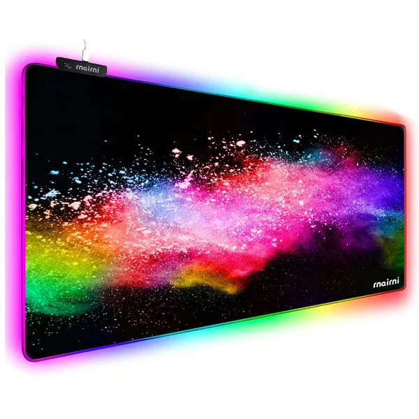 Extended RGB Gaming Mouse Pad, Extra Large Gaming Mouse Mat for Gamer, Waterproof Office DEST Mat with 10 Lighting Mode, for PC Computer RGB Keyboard Mouse - 31.5'' x 11.8" x 4mm (Fantasy)