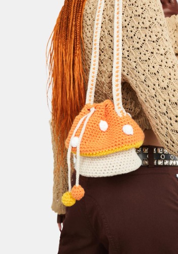 Pumpkin Fantasy Mushroom Crochet Bag