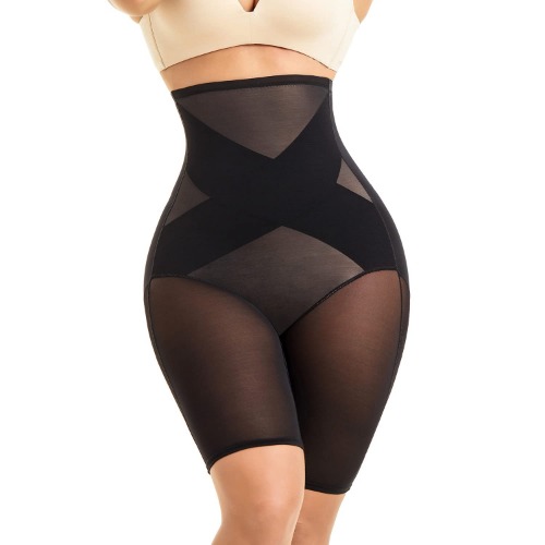 Tummy Control Body Shaper Shorts - High Waist Thigh Slimmer Panties Shapewear - Black 6-8