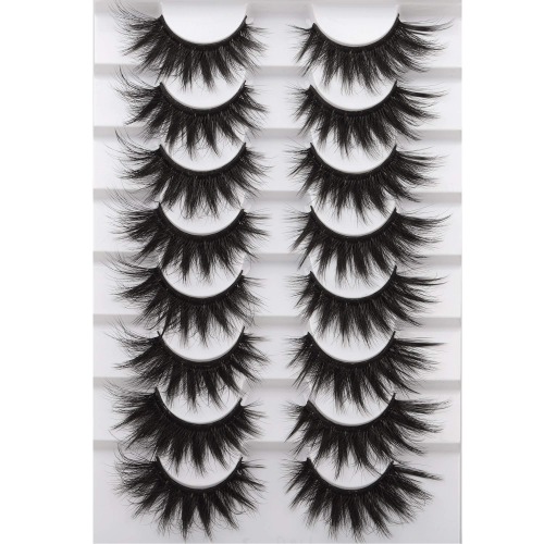 False Eyelashes 20MM Long Fluffy FANXITON False Lashes 9D Cat-eye Volume Faux Mink Lashes Pack 8 Pairs - Cat-eye-20MM