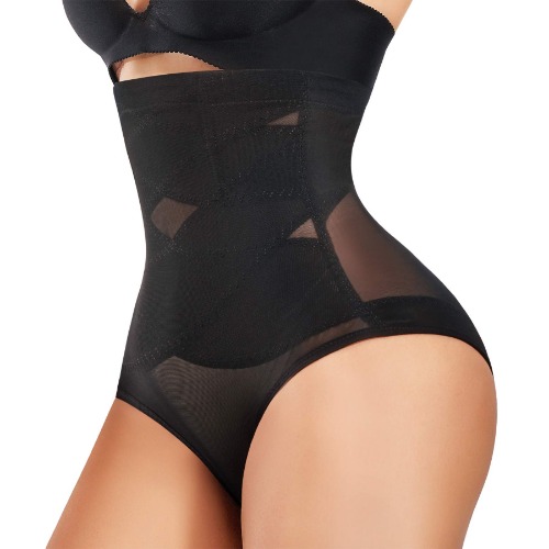YERKOAD Shapewear for Women Waist Trainer Tummy Control Butt Lifter Panties Hi-waist Short Stomach Body Shaper Cincher Girdle - Large Black