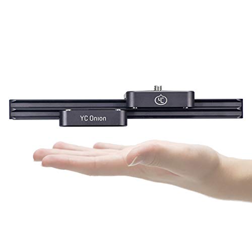 YC Onion Camera Video Slider Manual Rail Portable Mini 9"/23cm Hydraulic Damping.2-Way Retractable Dolly Track Rail Slider for DSLR Camera Video Vlog Phone GoPro.Max Load 22 pounds. - chocolate-02