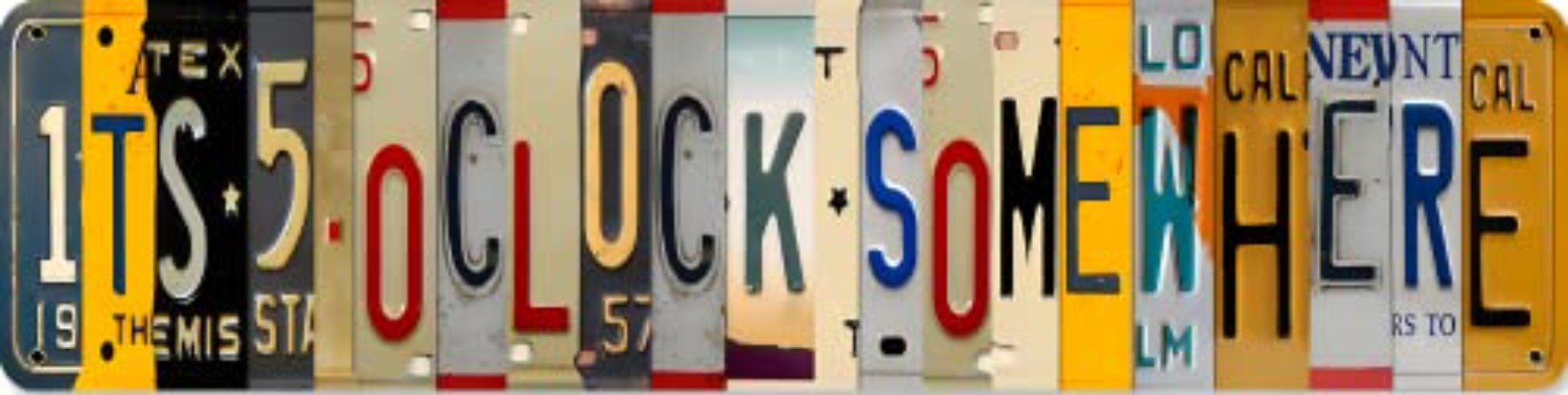 Losea Five O Clock Somewhere Unique Metal Wall Decor for Home, Bar, Diner, Pub, 16 x 4 Inches,Fun Kitchen Decor, Unique Drinking Sign, Funny Bar Signs, Vintage Kitchen Signs