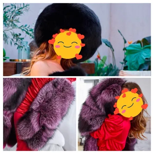 Ofurs.ua 🔥 stunning huge black fox hat & massive double lined mittens (55cm)😍