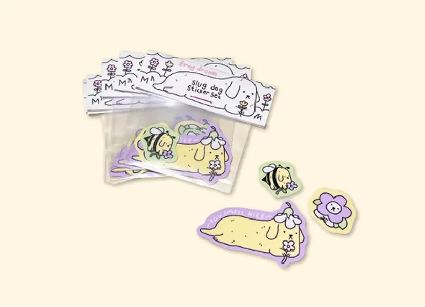 Smelly Slug Dog  Glossy Vinyl Sticker Set | Etsy