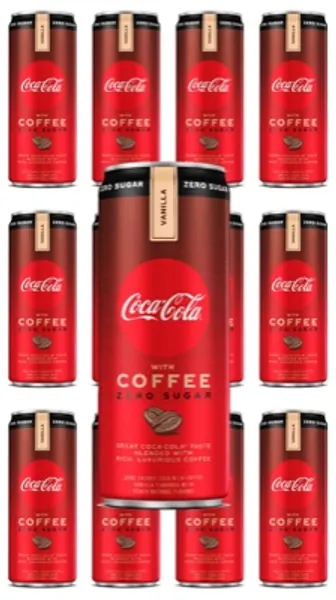 Coca cola coffee ZERO vanilla, 12 cans, 12 fl oz , totall 144 fl oz