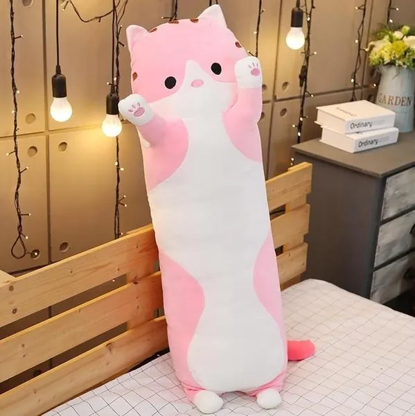 Long Snuggle Buddies Plushie Collection | Pink Cat / 43in / 110cm