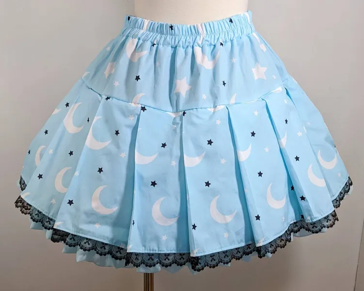 Moon and star galaxy pastel goth skirt fairy kei sweet pop lolita small to plus size