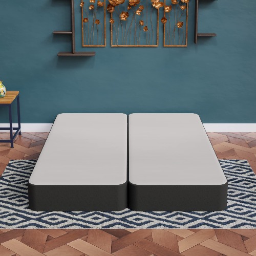 Nutan Wood Split Low Profile Traditional 4-inch Fully Assembled Foundation Set-Strong Structure – Luxurious Durable Bedding Full Mattress Box Springs – Black - Black Full 4" Split Foundation