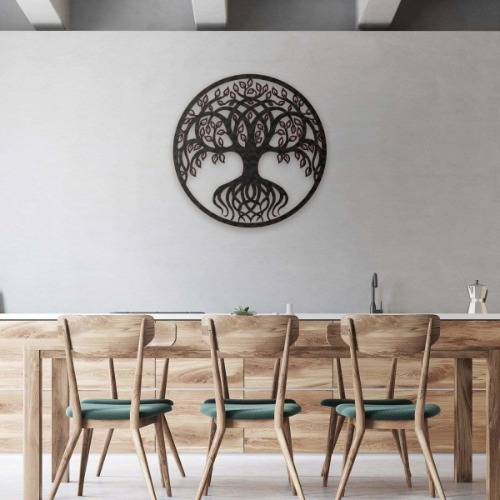 Tree Of Life Metal Wall Art Spiritual Symbolic Celtic Sign Wisdom Knowledge Tree Meaningful Art Monochrome Botanical Home Decor