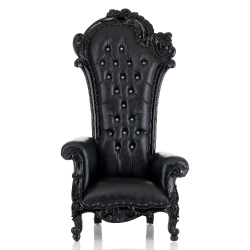 "Stellara" Throne Chair - Black / Black