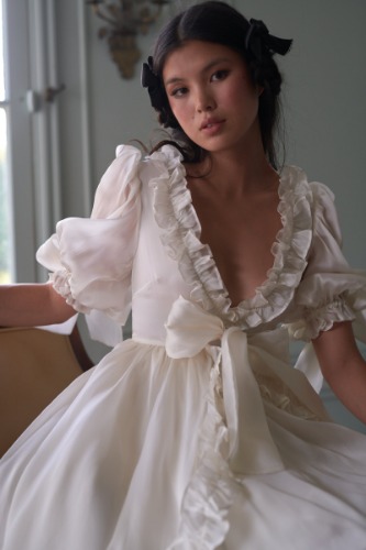 The Silk Satin Ivory Marie Dress | S